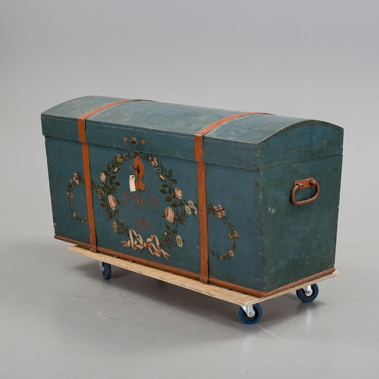 BRUDKISTA, målad dekor daterad 1816.