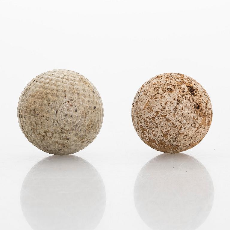 Golfbollar, 3 st, sekelskiftet 1800/1900.