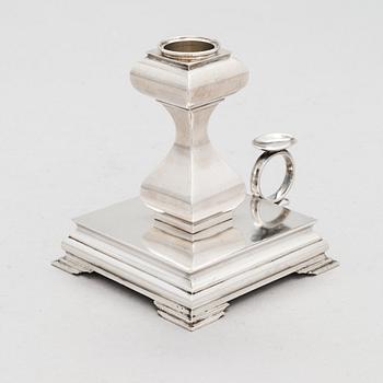 An Morozov silver night candlestick, marked with the Imperial warrant, Saint Petersburg Russia turn of the 20th century.