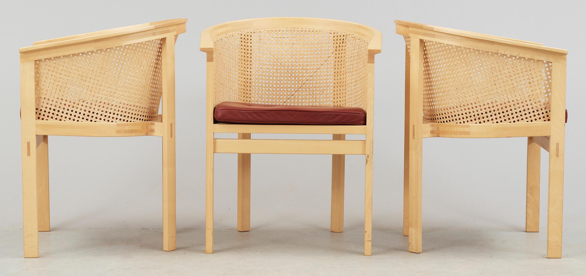 FÅTÖLJER, 3 st, ur "Konge-serien", Rud Thygessen & Johnny Sörensen för Bolium, 1900/2000-tal.