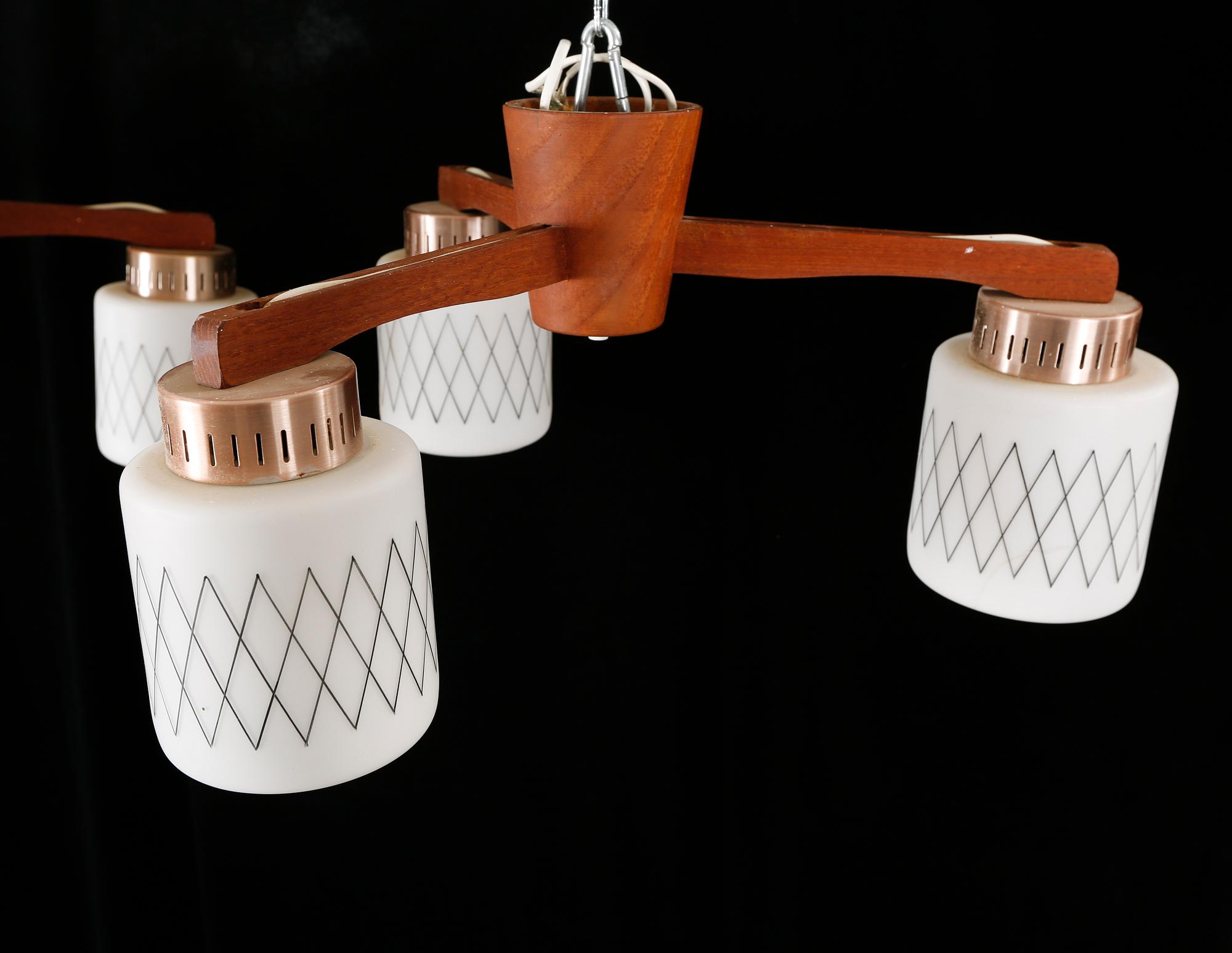 A pair of 1950/60s ceiling lamps.