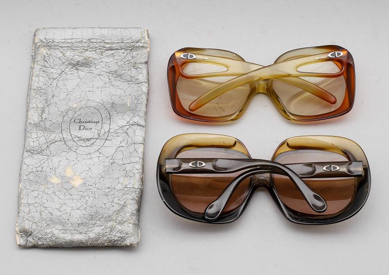 GLASÖGON, 2 par, Christian Dior, 1970-tal.