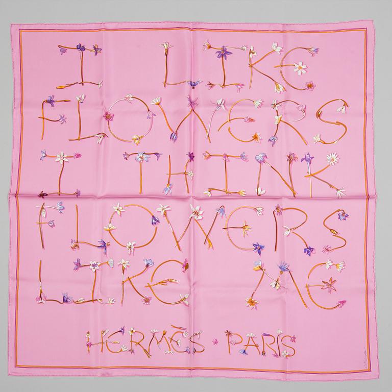 SCARF, "I Like Flowers...." Hermès.