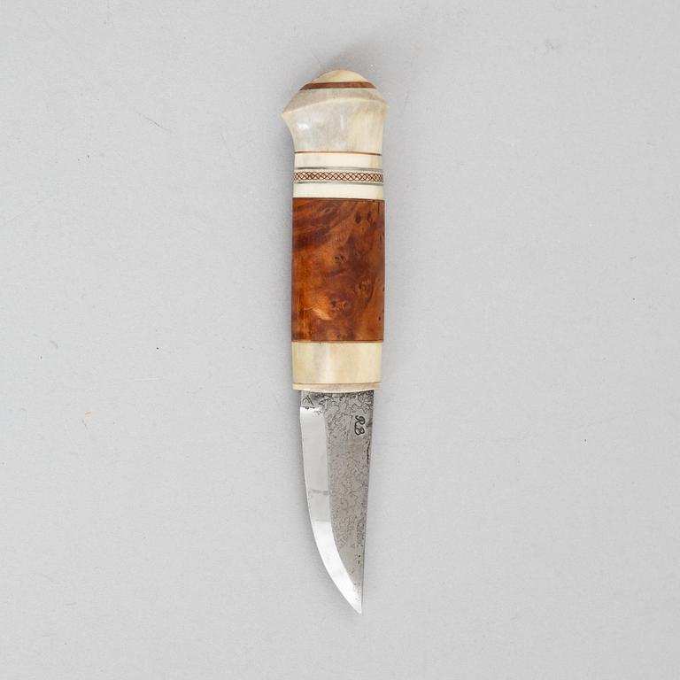 Jan Lindfors, a reindeer antler knife, signed JL.