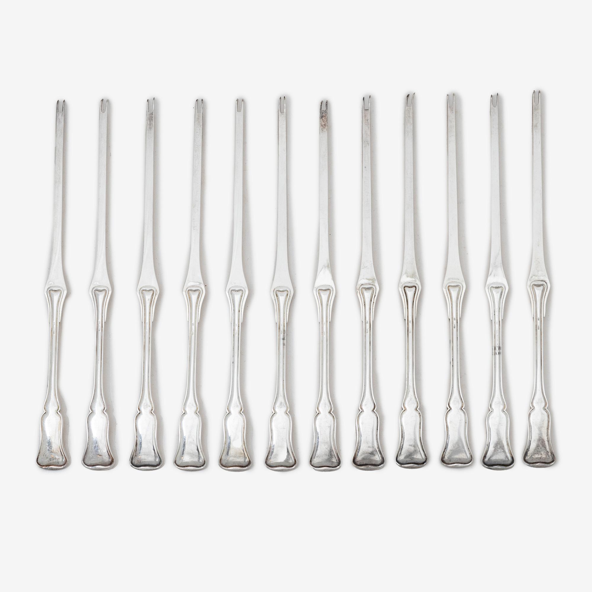 Hummergafflar, 12 st, silver, 1900-tal.