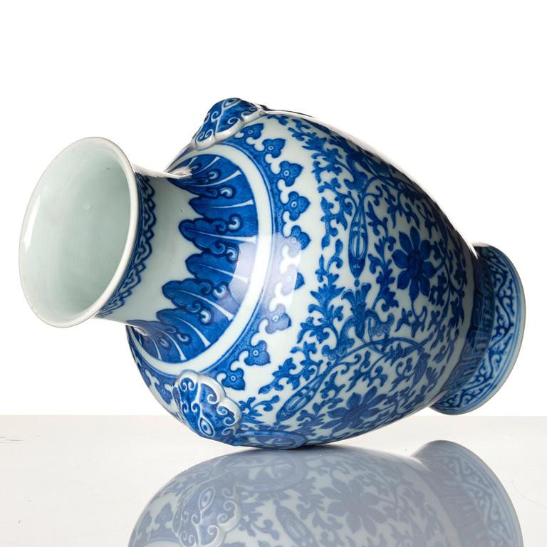 A blue and white vase, Republic period with Qianlong mark.