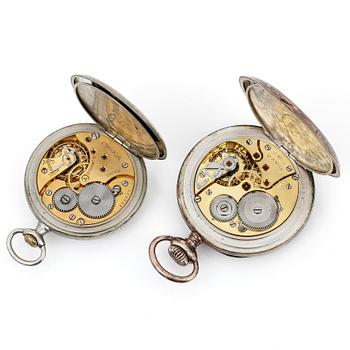 FICKUR, 2 st, Omega samt Zenith, Schweiz, början 1900-talets.