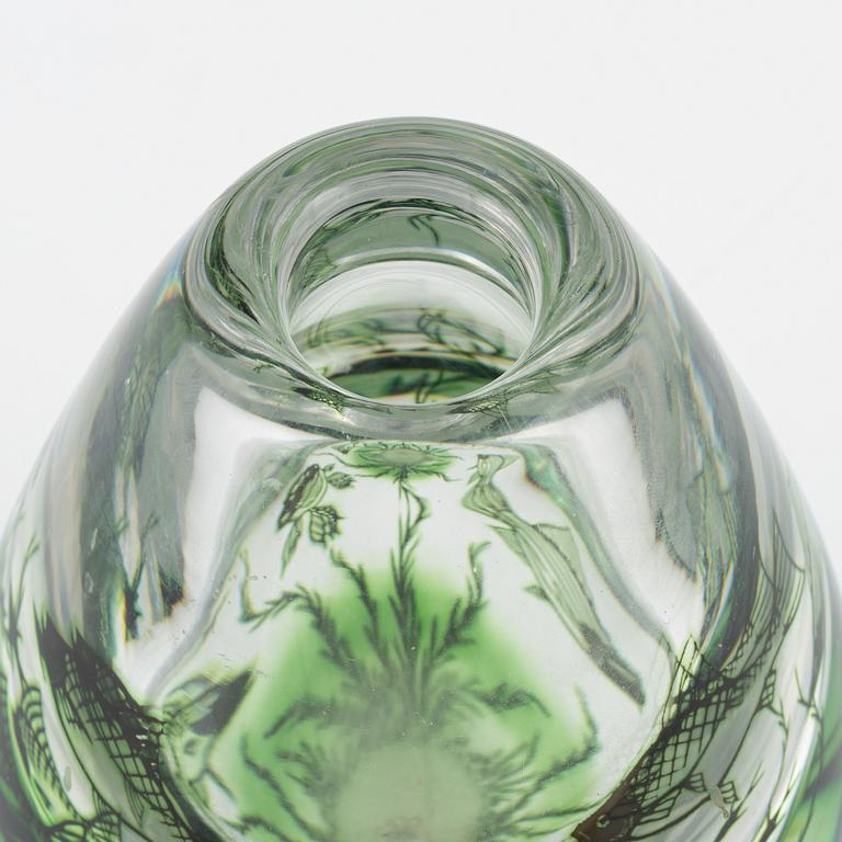 Edward Hald, a graal vase, Orrefors Sweden 1974.
