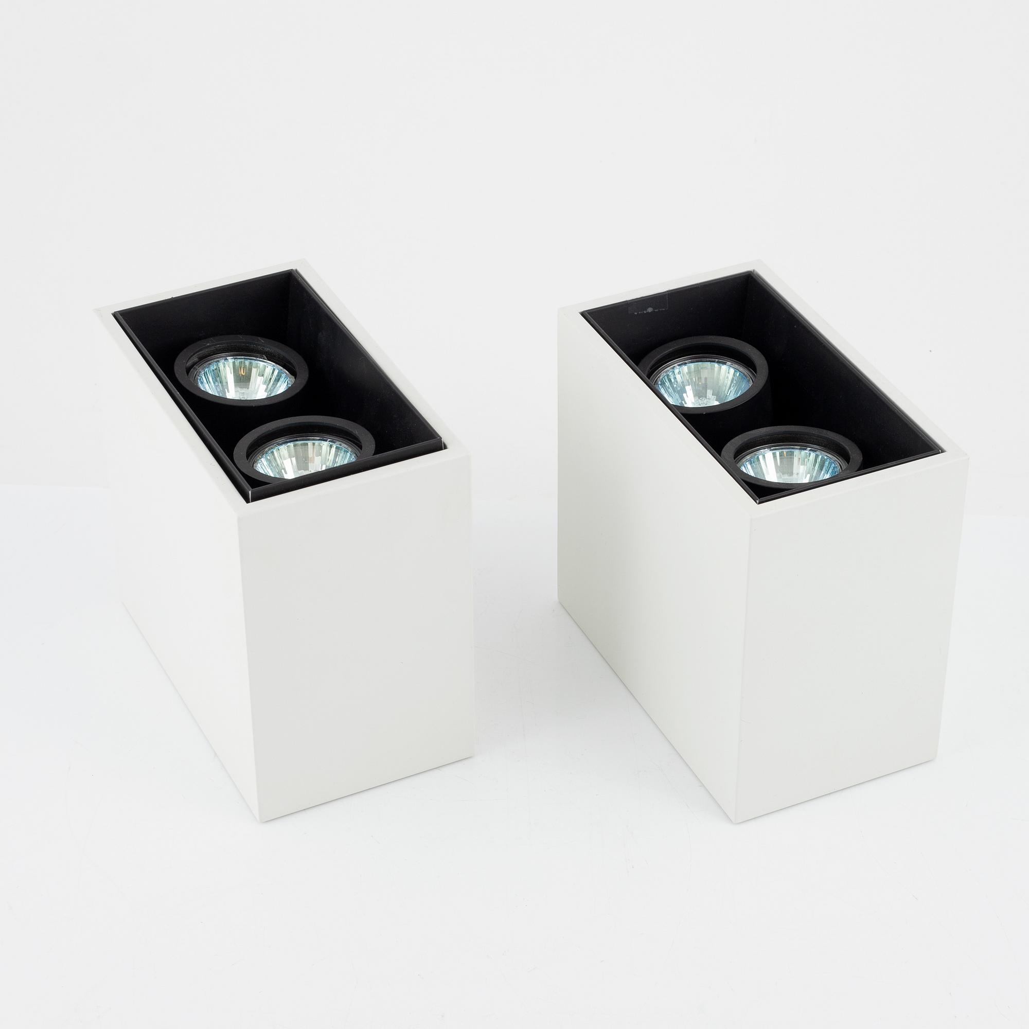 Flos, a pair of 'Compass Box' ceiling lights.