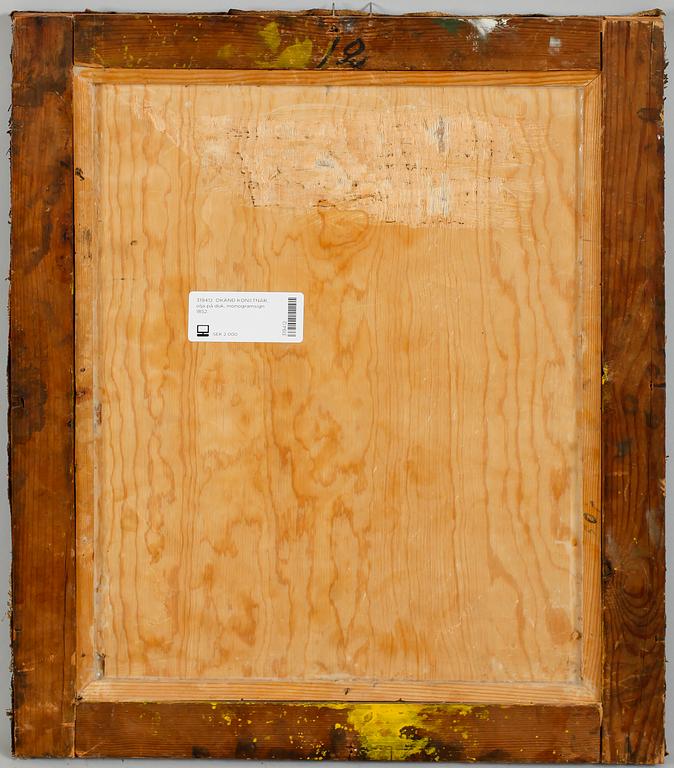 OKÄND KONSTNÄR, olja på duk, monogramsign 1852.