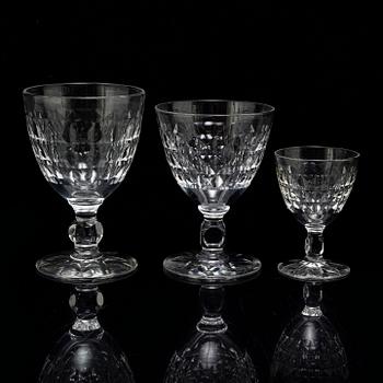 A set of 24 glasses, with sanded decor.