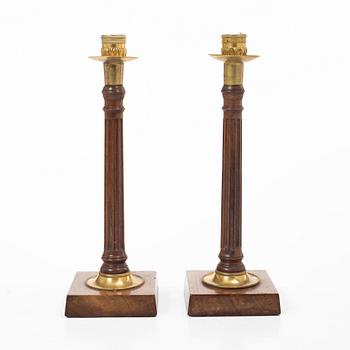 A pair of late Gustavian candlesticks, circa 1800.