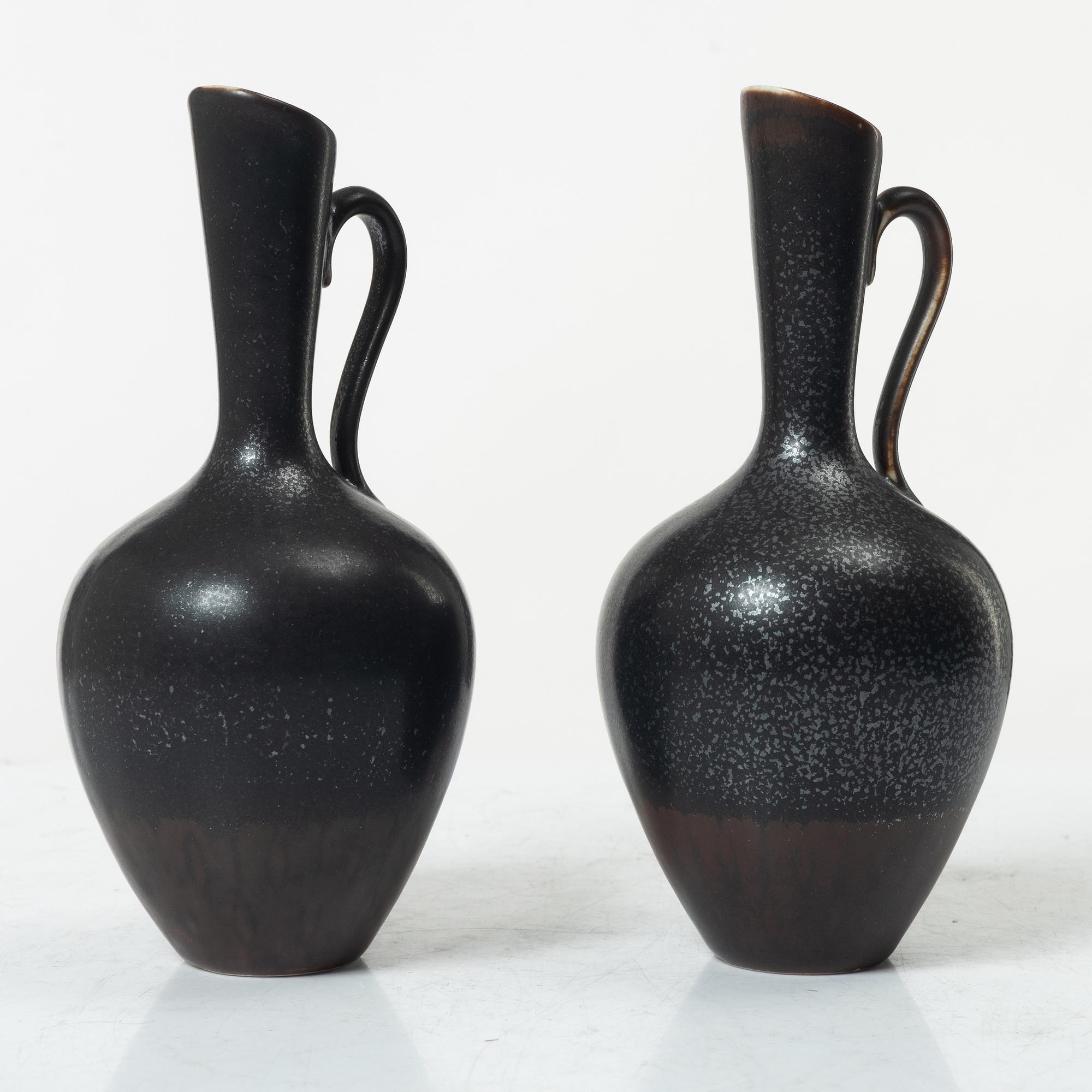 Gunnar Nylund, Vases, 5 pcs, stoneware, Rörstrand.