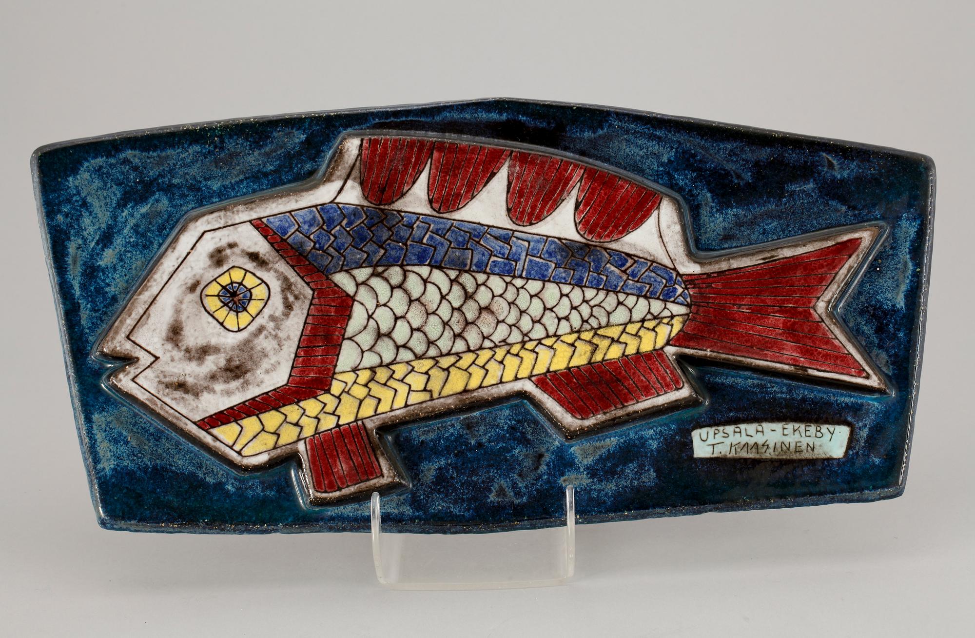 VÄGGPLAKETT, stengods, Taisto Kaasinen, Upsala-Ekeby.