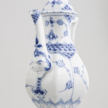 A 84-piece porcelain "Blue Fluted" service, mostly full lace, Royal Copenahgen, Denmark.