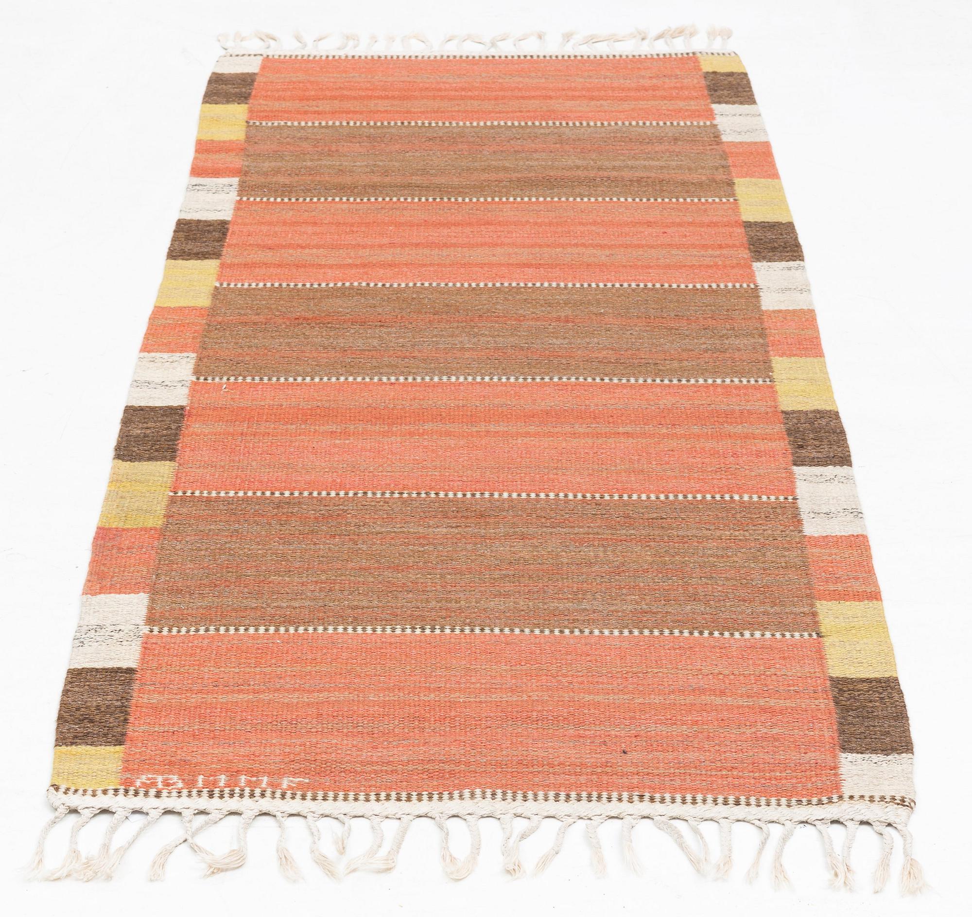 Märta Måås-Fjetterström, gallerimatta, "Malmstens gångmatta", rölakan, ca 215 x 82,5 cm, signerad AB MMF.
