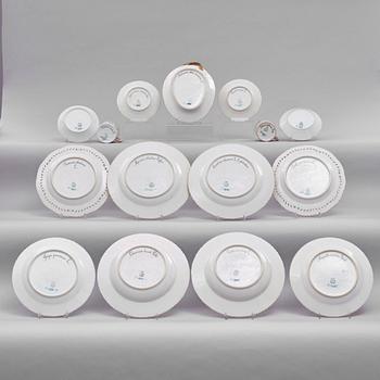 A Royal Copenhagen 'Flora Danica' part dinner service for two, Denmark, 20th Century. (13 pieces).