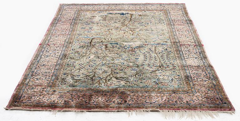 Matta antik silke Keshan, centrala Persien, ca 200 x 127 cm.
