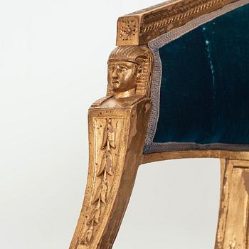 A pair of late Gustavian armchairs by Ephraim Ståhl (master in Stockholm 1794-1820).