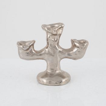 Dan Wolgers, Dan Wolgers, 'Källa (Candle-stick)'. Candelabrum for three candles in silver-plated bronze, 200...