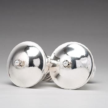 Georg Jensen, a pair of sterling bonbonnières, Copenhagen 1920's, design nr 180 C.