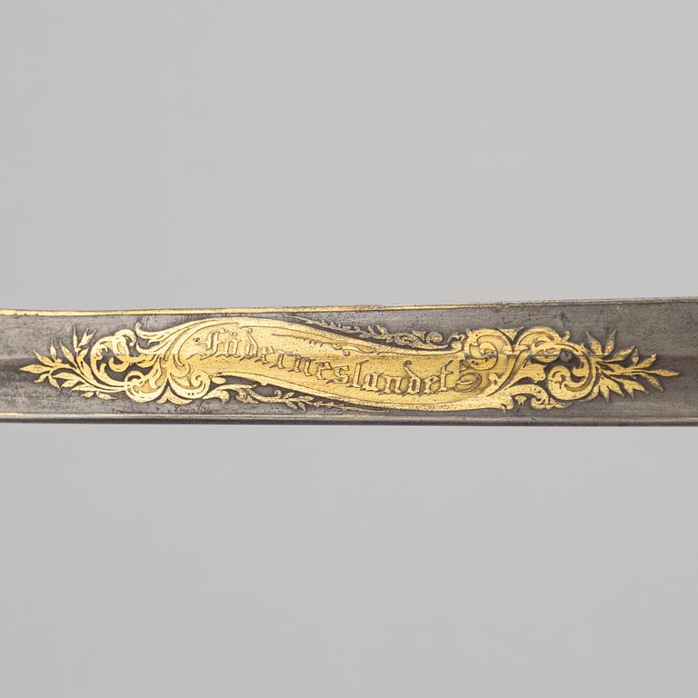 Saber, Swedish, second half of the 19th century, with scabbard.