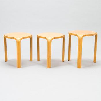ALVAR AALTO, A set of three 'X600' stools for Artek, late 1990s.