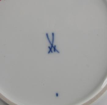 FRUKTTALLRIKAR, 6 st, porslin, Meissen.