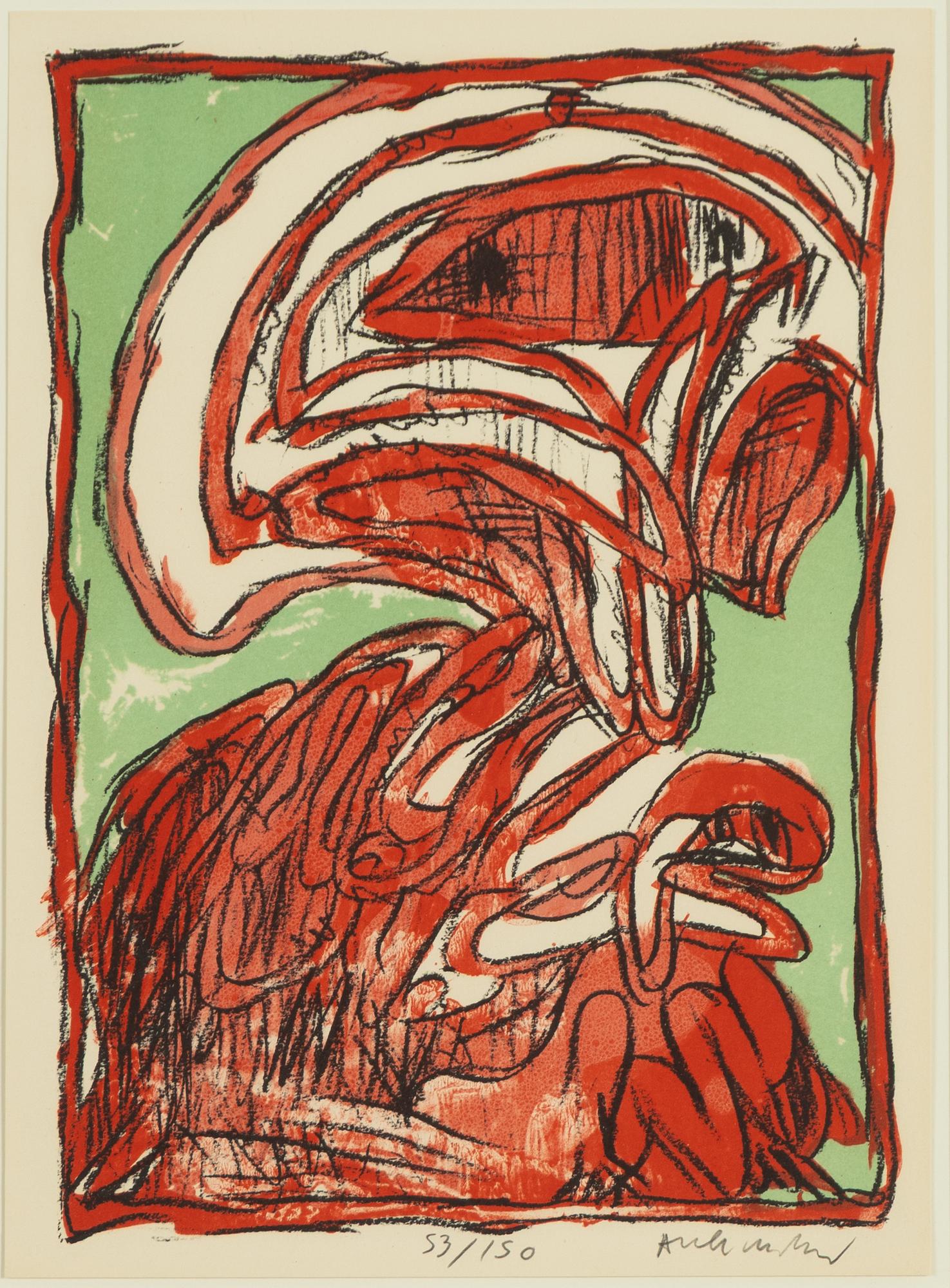 Pierre Alechinsky, "Schismes", fyra stycken färglitografier.