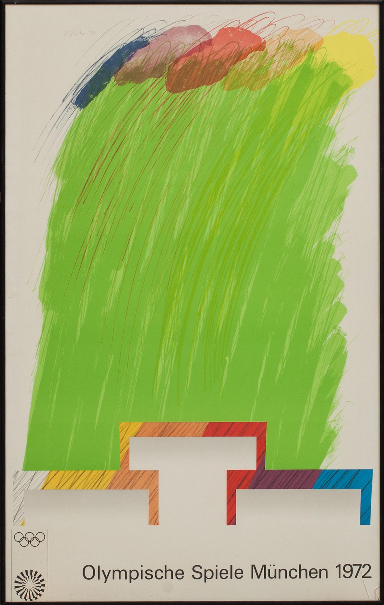 AFFISCHER, 4 st, "Olympische Spiele 1972", bl a David Hockney.