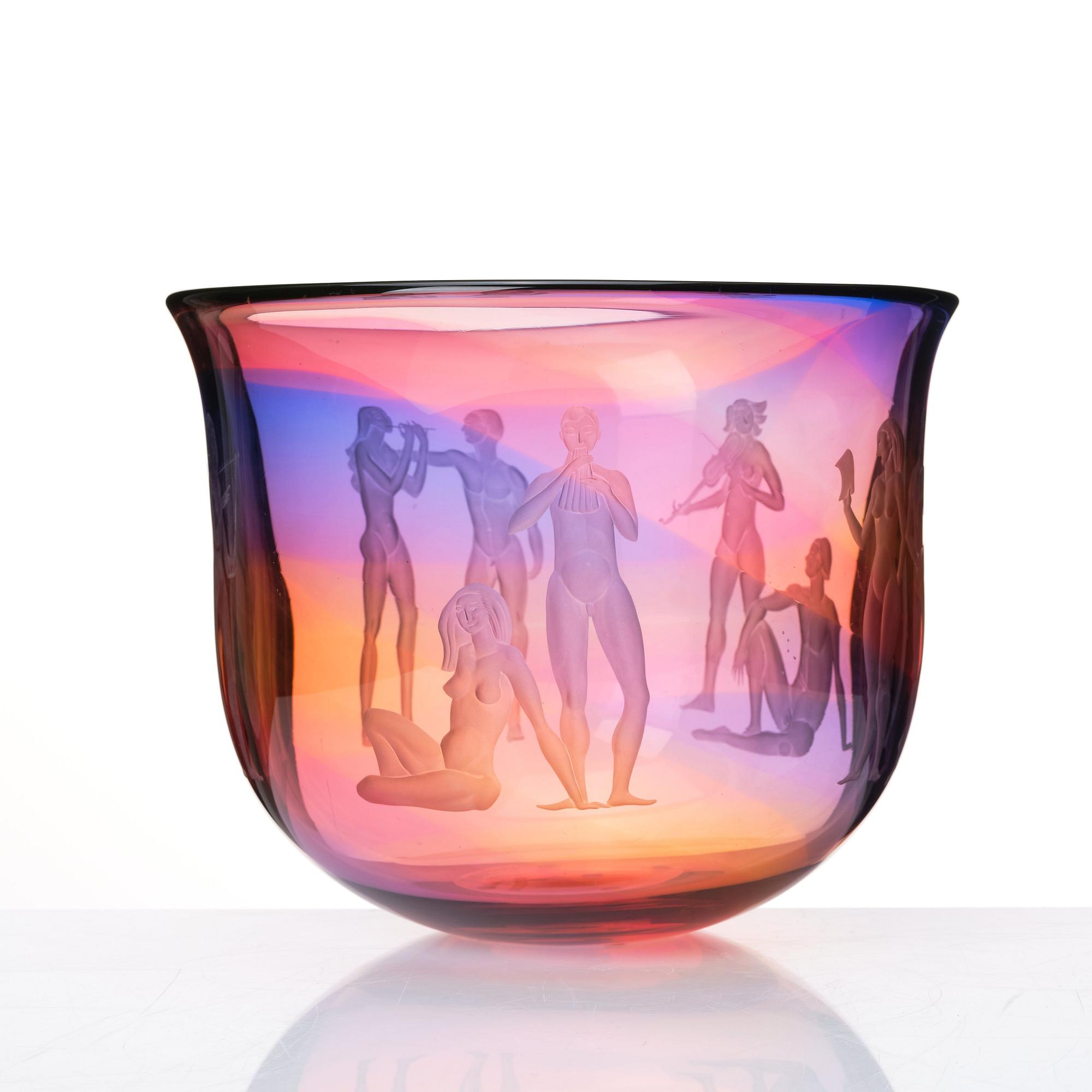 Olle Alberius, skål "Spring bowl", Orrefors 1996.