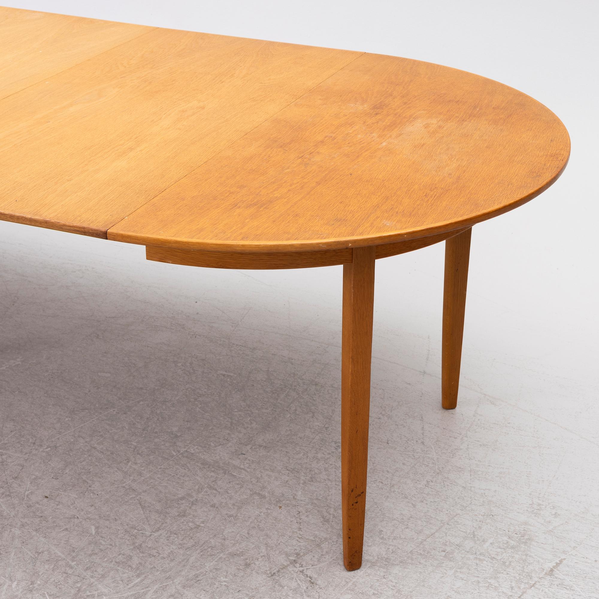 Carl Malmsten, A nine piece dining set, 'Camare Nyckel', by Åfors Möbelfabrik, Sweden, 1960's.