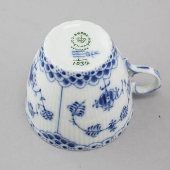 A 9 piece 'Musselmalet' part-mocca service, by Royal Copenhagen, second half of the 20th century.