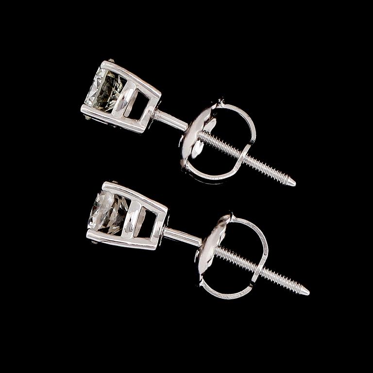 ÖRHÄNGEN, 1 par, 14K vitguld, briljantslipade diamanter tot ca 0.50 ct.