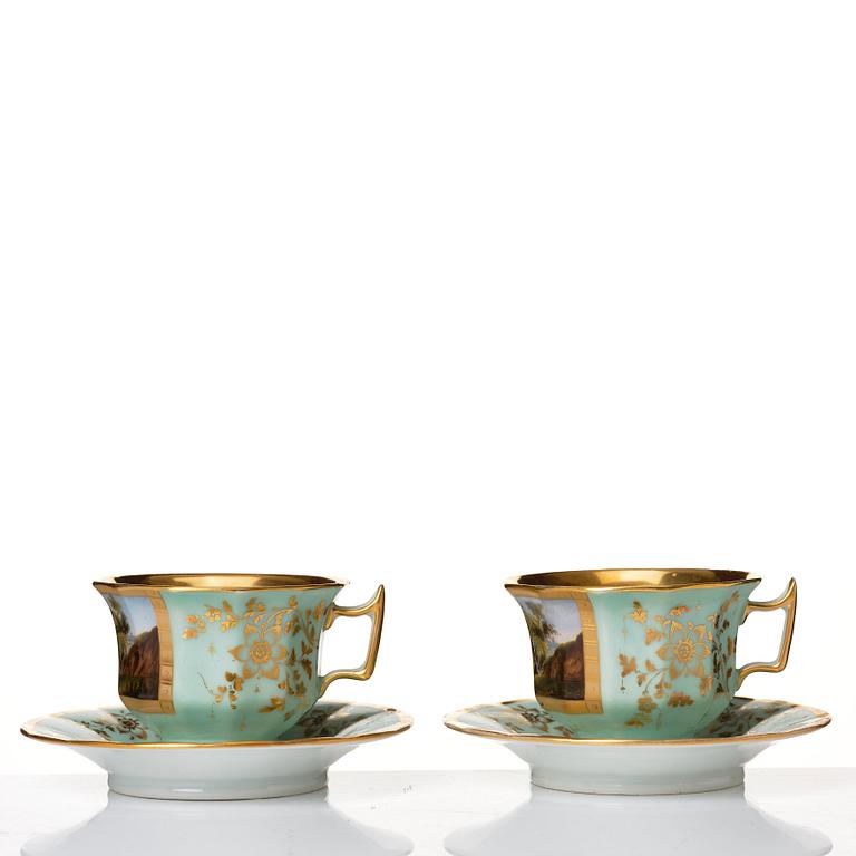 Tete a Tete, porslin. Frankrike, Paris, senempire, 1800-tal.