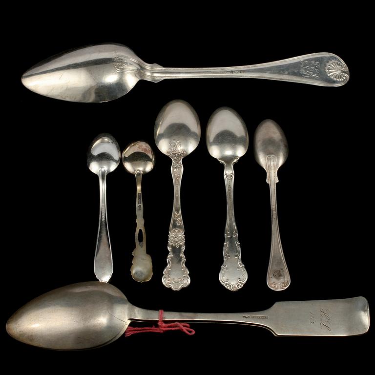PARTI BESTICK, 30 delar, silver, 1800/1900-tal. Vikt 485 g.