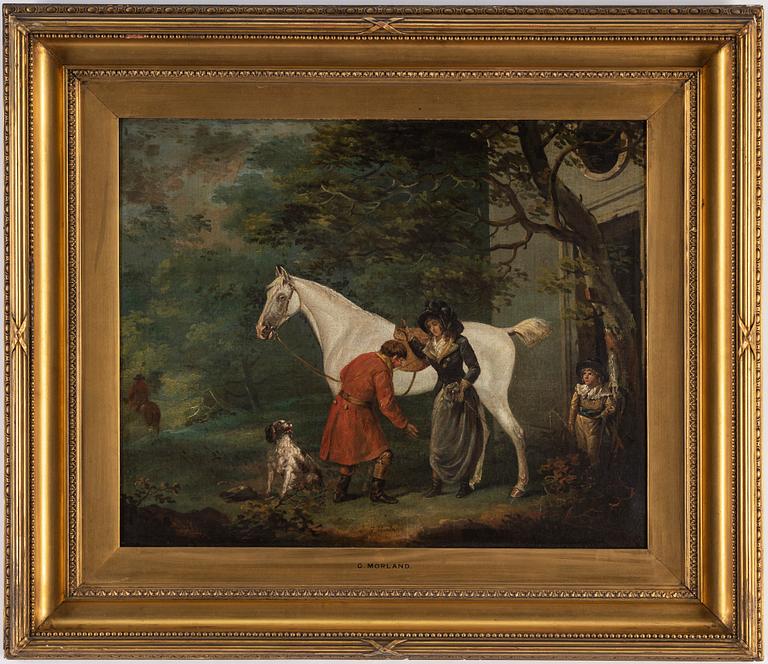 GEORGE MORLAND, attributed to, oil on canvas, signed.