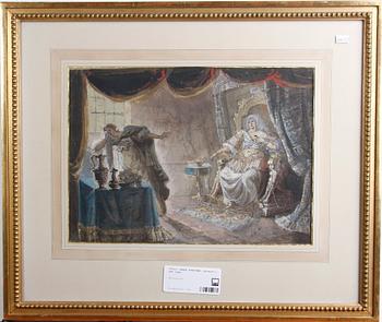 OKÄND KONSTNÄR, akvarell, bär sign.