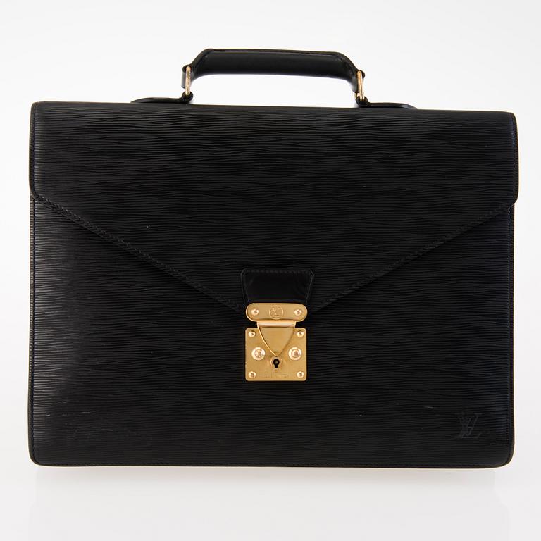 LOUIS VUITTON Black Epi Ambassador Briefcase.