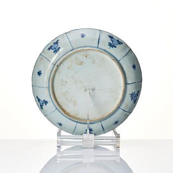 A set of five blue and white dishes, Ming dynasty, Wanli (1572-1620).