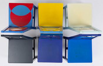 Mårten Andersson, a set of six chairs, "Från gryning till natt" (From Dawn to Night), 1998.