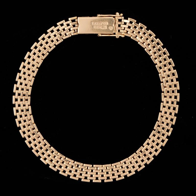 ARMBAND, 18k guld. K&CE, Göteborg, 1960. Vikt 12,3g.