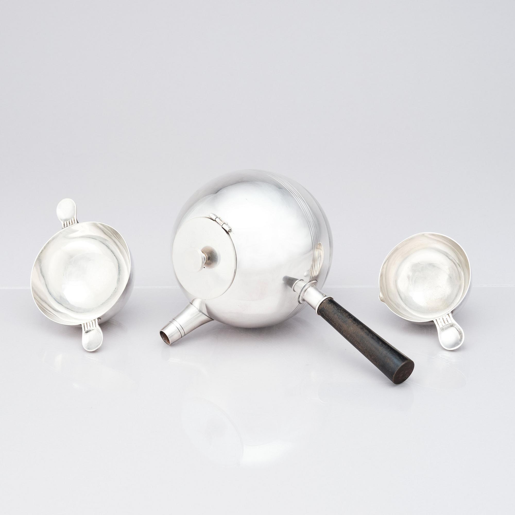 Sylvia Stave, an alpacca coffee service, C.G. Hallberg, Stockholm 1930s.