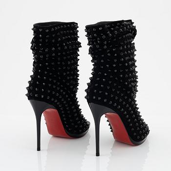 Christian Louboutin, a pair of suede and stud boots, size 37.