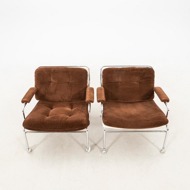 Armchairs, 2 pcs "Eva", Lindlöfs Möbler, Lammhult, 1970s.