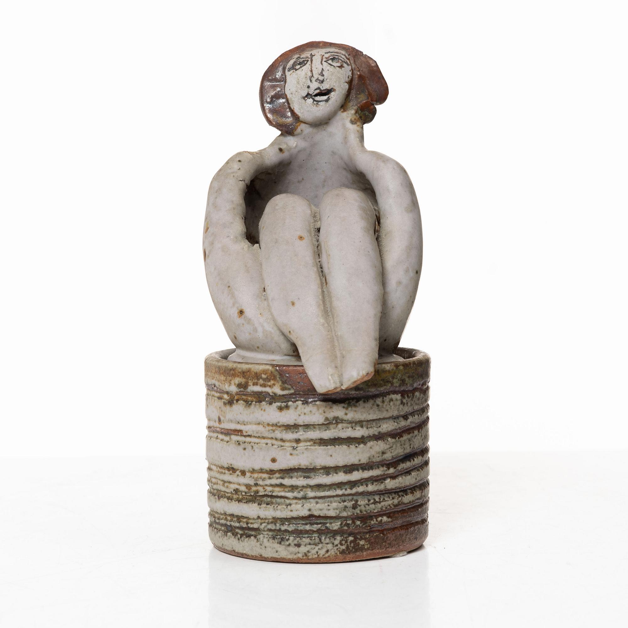 Lisa Larson, stoneware, jar with lid, stoneware, unique, Gustavsberg studio,