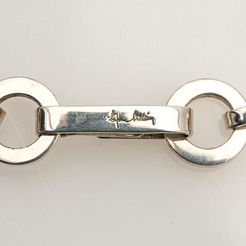 Efva Attling, halsband, ring, ett par örhängen, "Ring Chain", sterling silver.