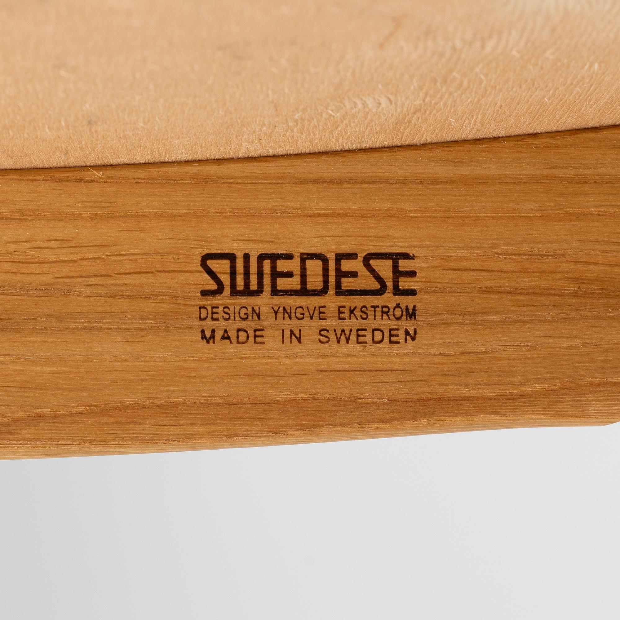 Yngve Ekström, a "Lamino" armchair with ottoman, Swedese, Sweden, 2014.