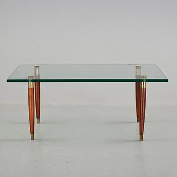 SOFFBORD, Danmark, glas och mahogny, 1950-60-tal.