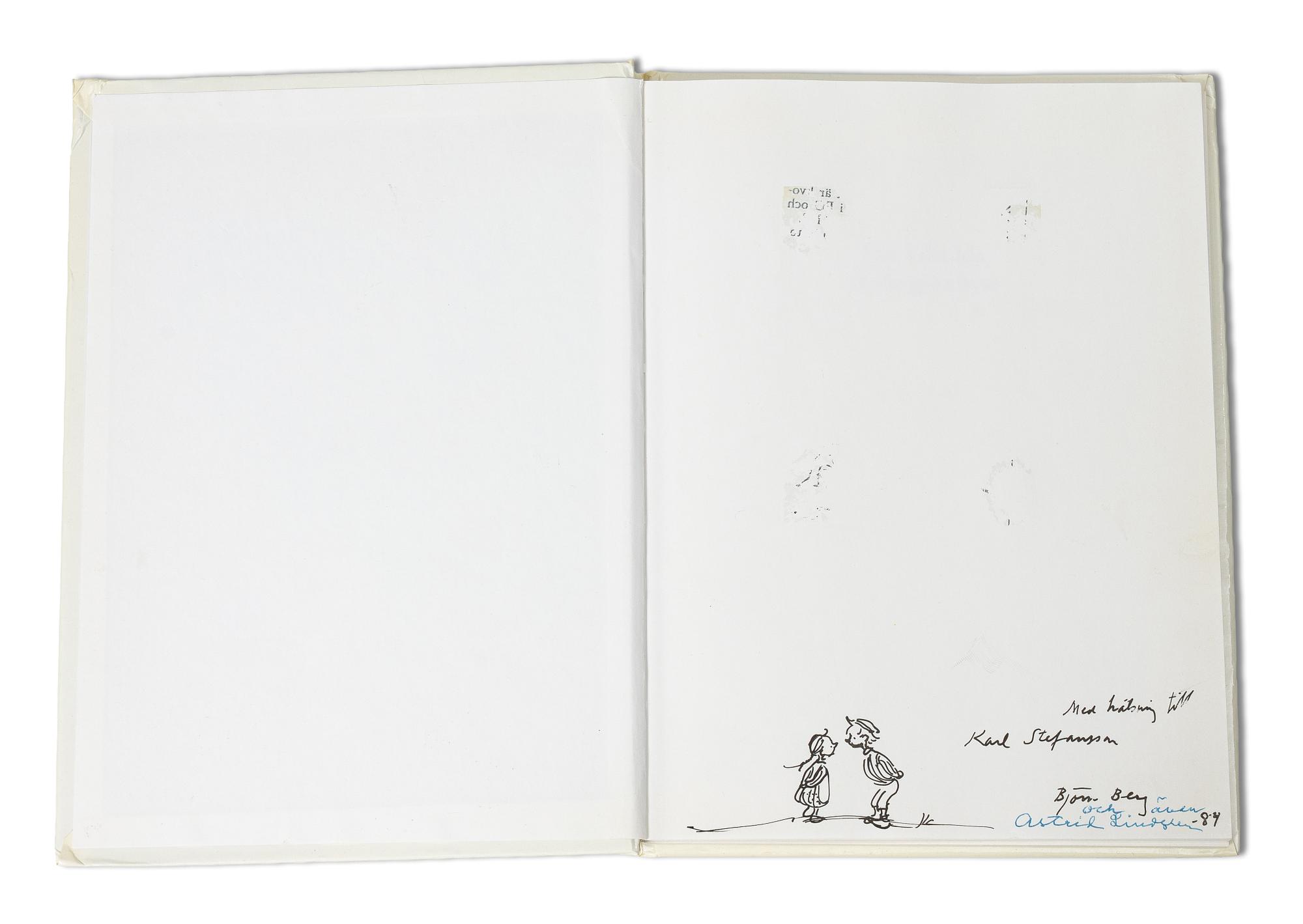Astrid Lindgren, books, 2 pieces, signed by the author and illustrator Björn Berg.